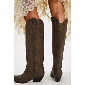 NEW Jeffrey Campbell Finn Tall Western Boots Womens 10 Olive Cowgirl Cottagecore